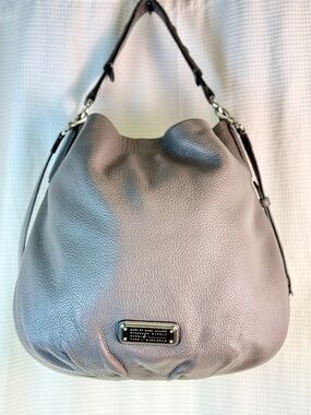 Marc by Marc Jacobs Classic Q Hillier Slouchy Hobo Bag | Gray Pebble Leather